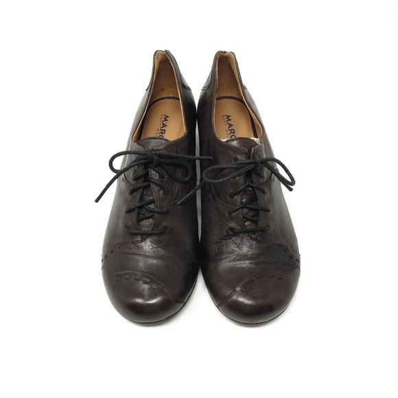 EU Size 37 MARC Soft Walk Brown Leather Lace Up Flats - Picture 2 of 6